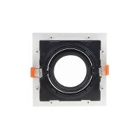 Spot De Embutir Recuado Nordecor Flea Para 1 Lâmpada Par 30 Quadrado Branco E Preto - 2