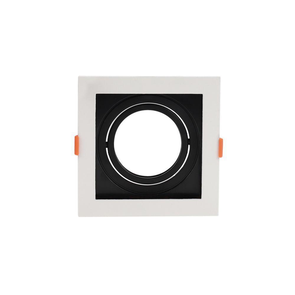 Spot De Embutir Recuado Nordecor Flea Para 1 Lâmpada Ar70 Quadrado Branco E Preto - 1