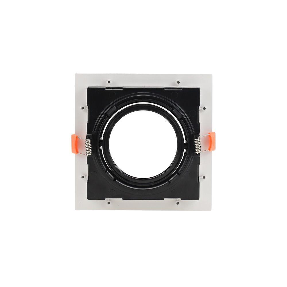 Spot De Embutir Recuado Nordecor Flea Para 1 Lâmpada Ar70 Quadrado Branco E Preto - 2