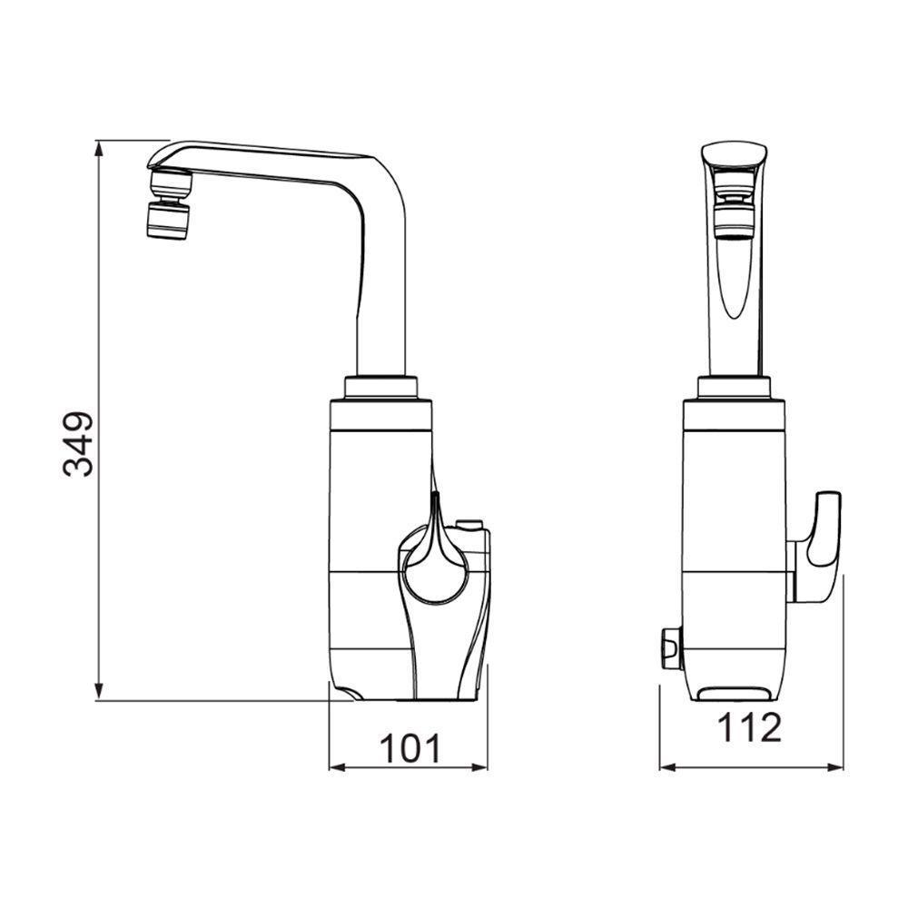 Torneira Elétrica Lorenzetti Essence De Bancada Preta-cromada 127v - 2