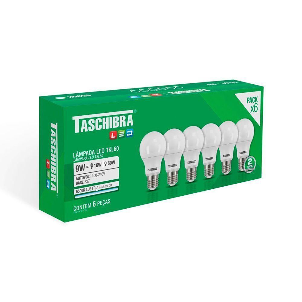 Kit 6 Lâmpadas Led Taschibra Tkl 60 9w E27 Bivolt 6500k Luz Branca - 3