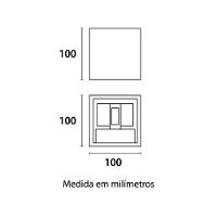 Arandela Germany Free Led Quadrada 6w Bivolt 3000k Luz Amarela Preto Fosco - 2