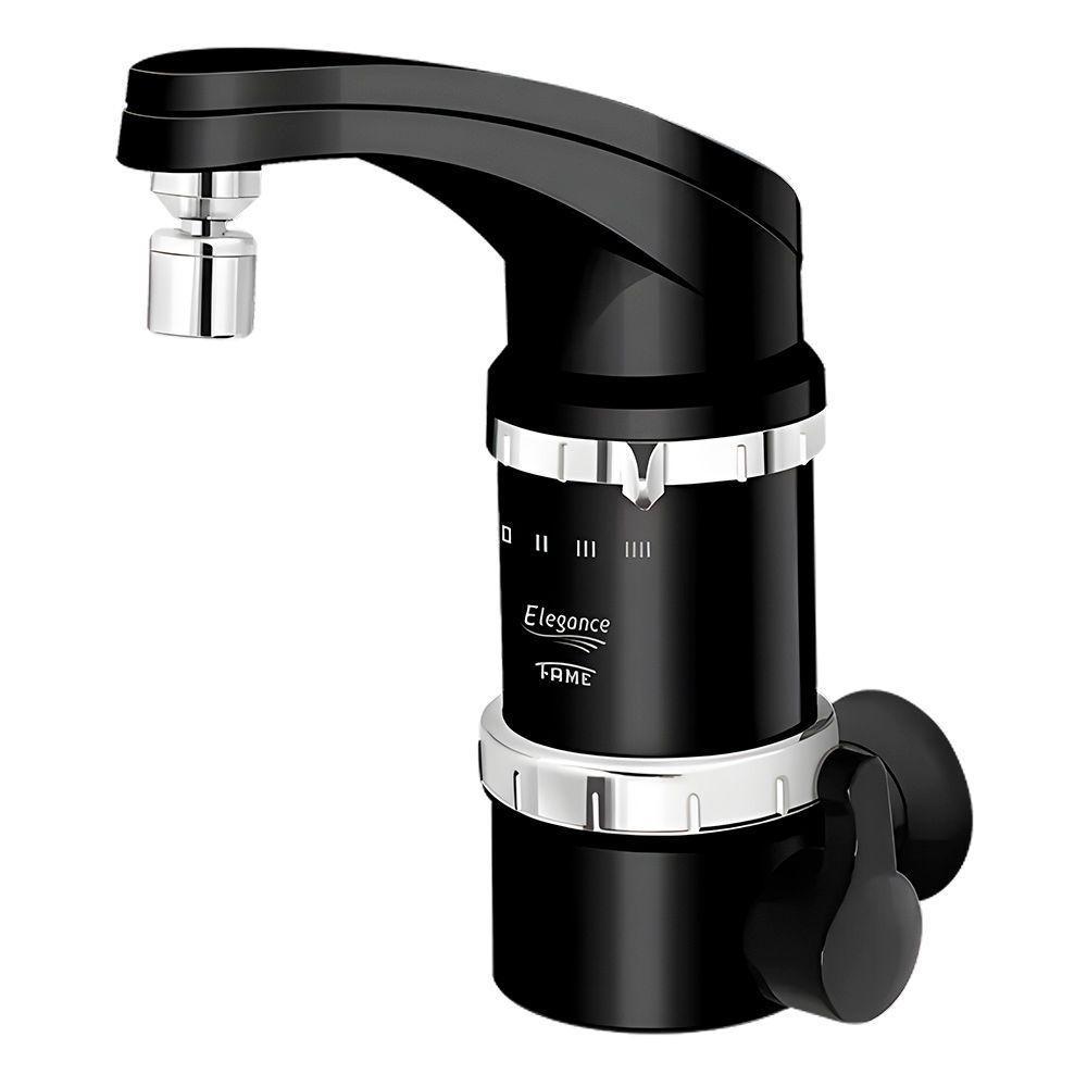 Torneira Elétrica Fame Elegance 4 Temperaturas Super Potente De Parede Preta 220v - 1