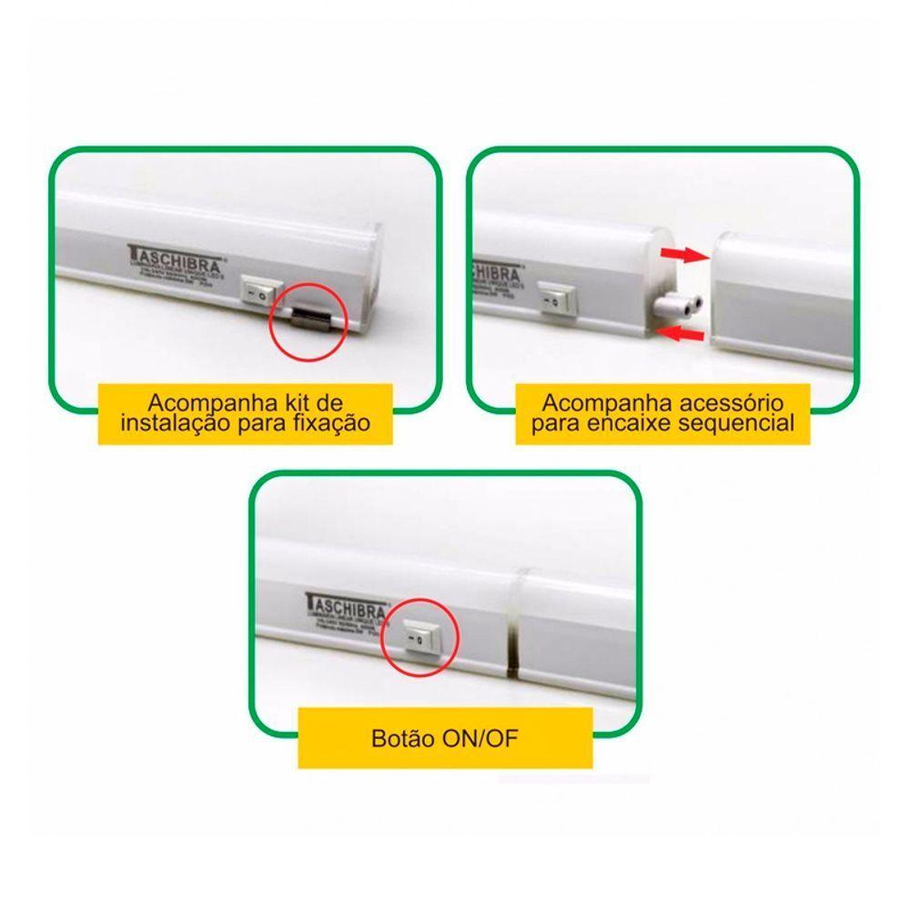 Luminária Led Taschibra Linear 30 4w Bivolt 6500k Luz Branca - 2