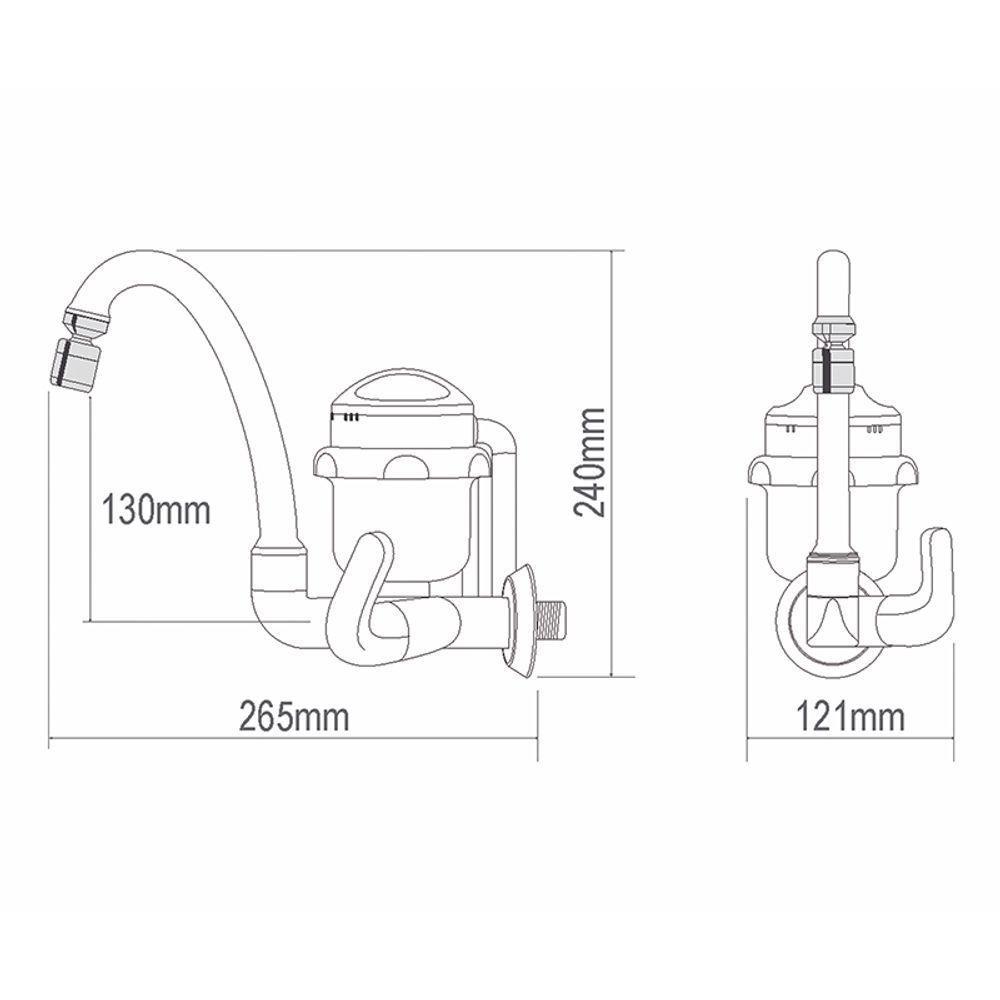 Torneira Elétrica Fame Bica Alta 3 Temperaturas De Parede Branca 127v - 2