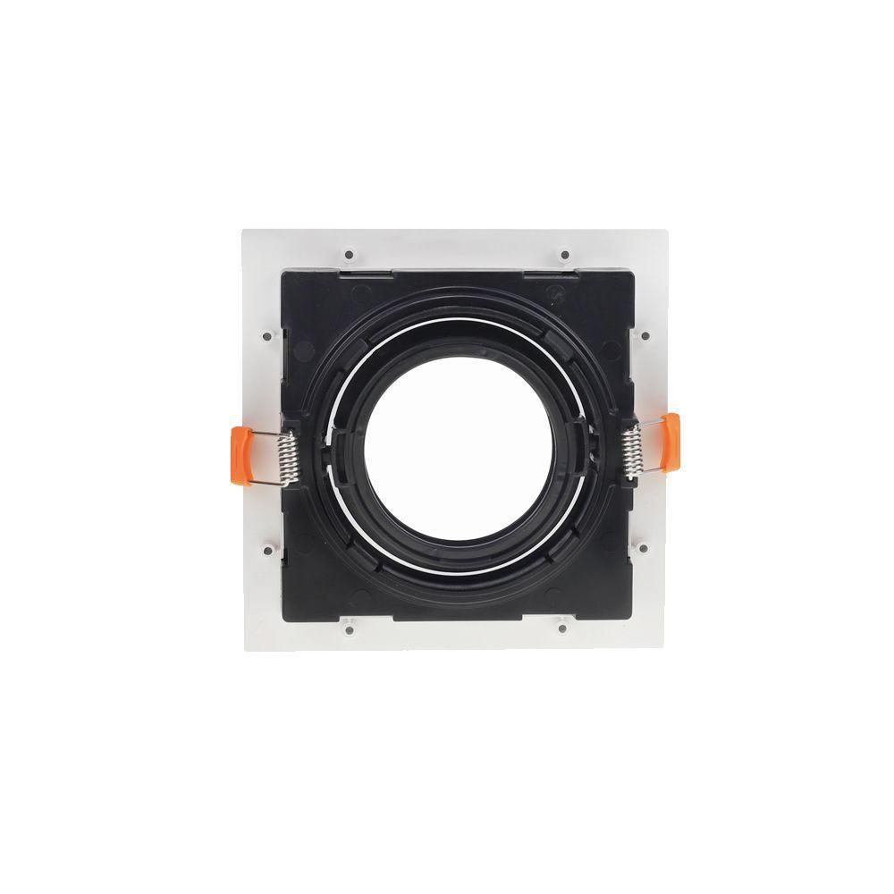 Spot De Embutir Recuado Nordecor Flea Para 1 Lâmpada Par 20 Quadrado Branco E Preto - 2