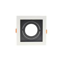 Spot De Embutir Recuado Nordecor Flea Para 1 Lâmpada Par 20 Quadrado Branco E Preto - 1