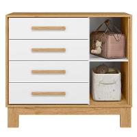 Berço E Cômoda Com 4 Gavetas Nauru Freijó Branco Acetinado - 7