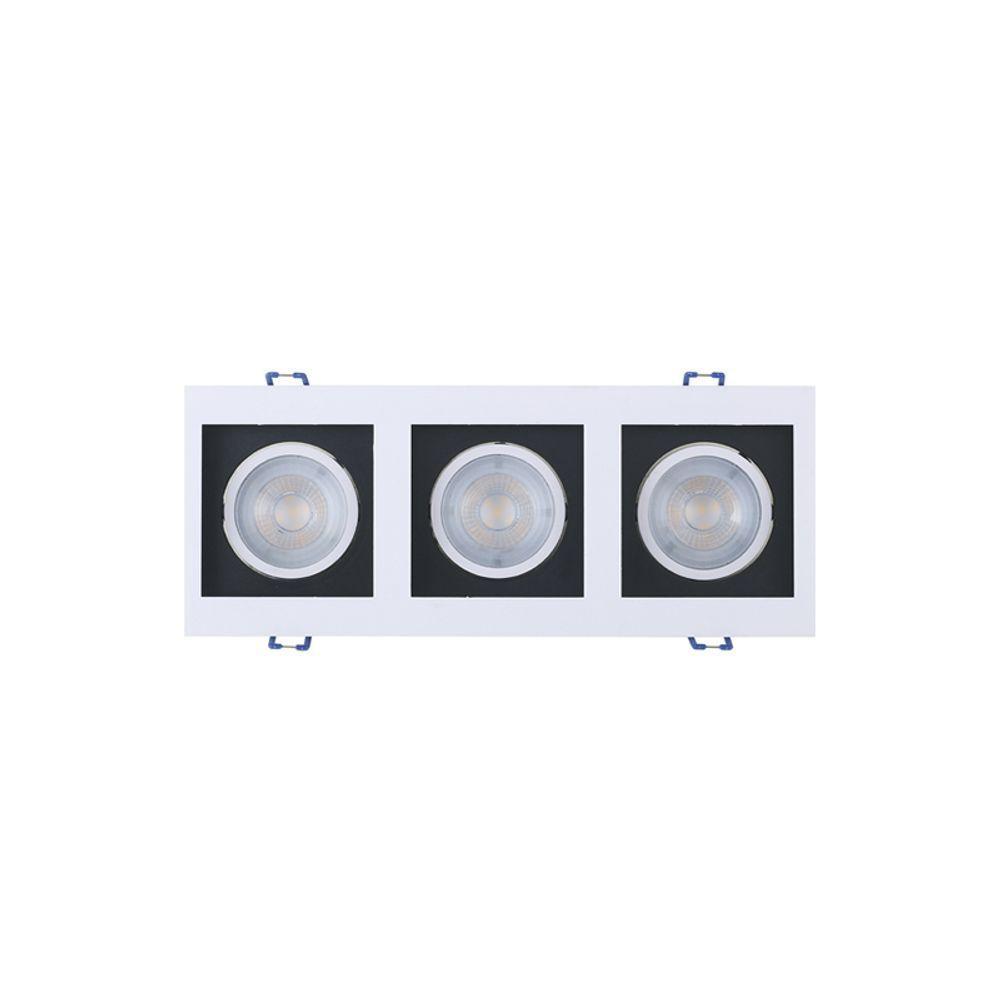 Spot De Led Recuado Taschibra Frame 3xmr16 Quadradro 15w Bivolt 6500k Luz Branca - 1
