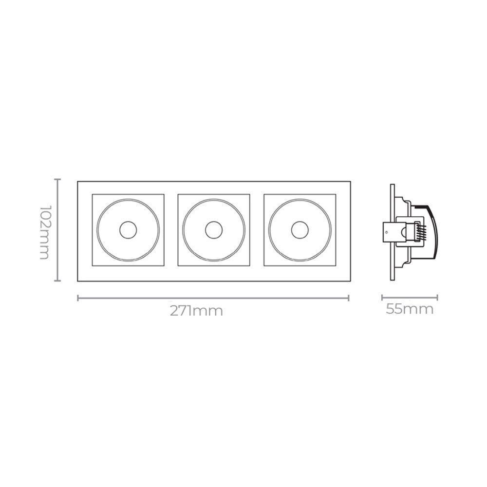 Spot De Led Recuado Taschibra Frame 3xmr16 Quadradro 15w Bivolt 6500k Luz Branca - 2