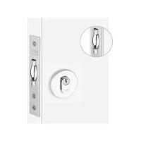 Fechadura Porta Pivotante Haga Externa Trava Rolete Inox Polido 603 Roseta Redonda - 26712 - 1