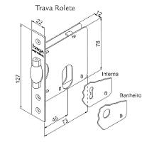 Fechadura Porta Pivotante Haga Externa Trava Rolete Inox Polido 603 Roseta Redonda - 26712 - 3