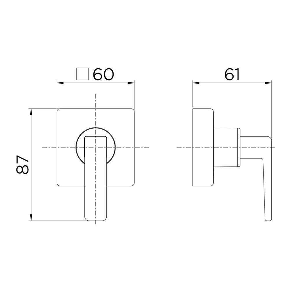 Acabamento Para Registro Docol Stillo 823944 Docolbase 1-2", 3-4" E 1" Níquel Escovado - 2