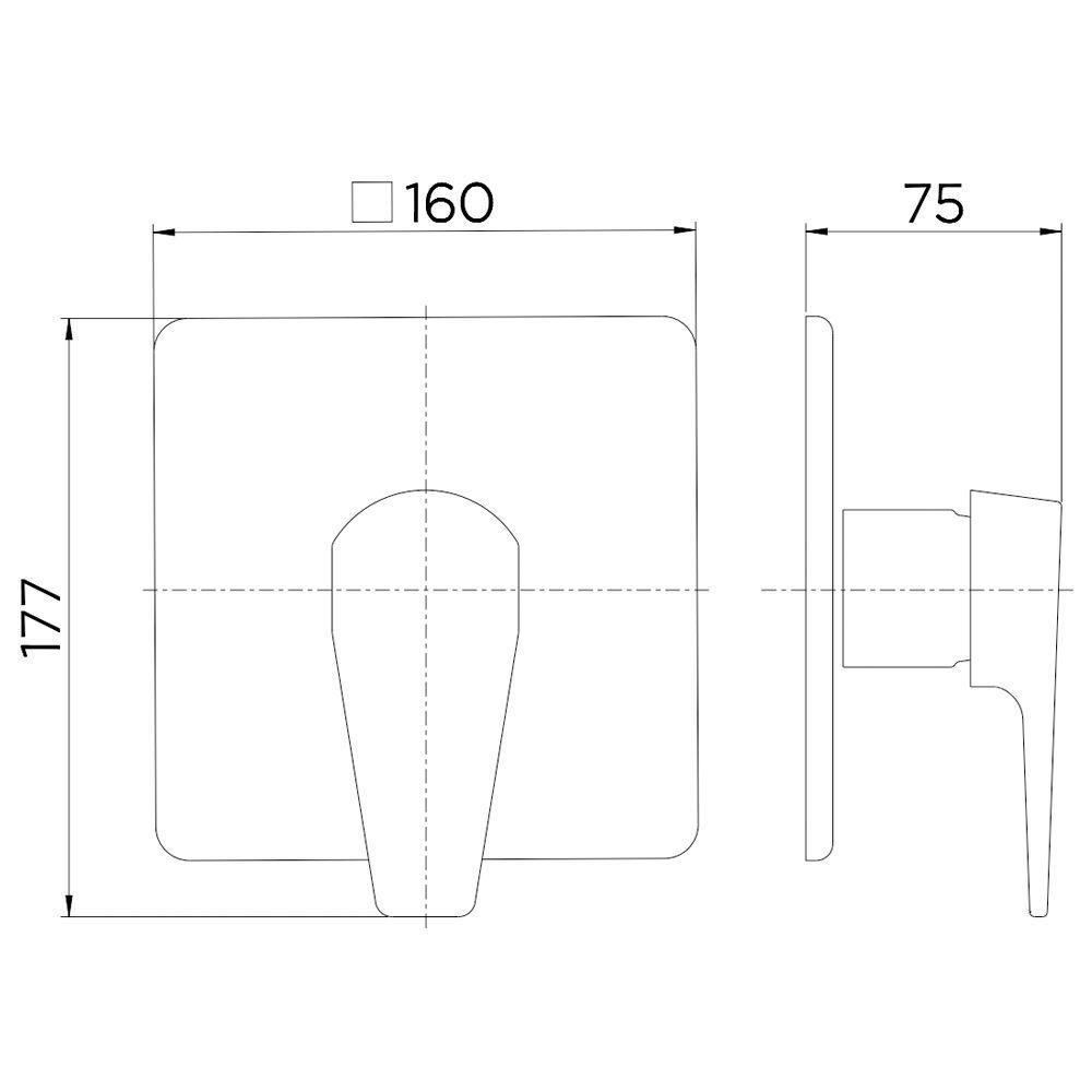 Acabamento Monocomando Para Banheira E Chuveiro Docol Lift 8057ce 1-2" ônix - 3