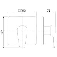 Acabamento Monocomando Para Banheira E Chuveiro Docol Lift 8057ce 1-2" ônix - 3