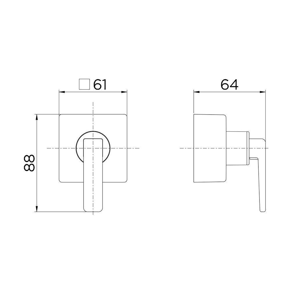Acabamento Para Registro Docol Stillo 824148 Para Base Deca 1-2", 3-4" E 1" Grafite Polido - 2