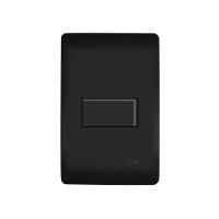 Interruptor Paralelo Fame Habitat Black Com Placa 4x2 Preto - 1
