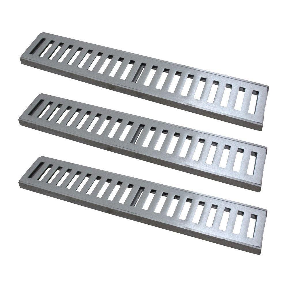 Kit 3 Ralo Grelha Linear Caixilho Alumínio Escovado 15x50cm - 1