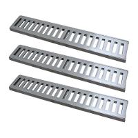 Kit 3 Ralo Grelha Linear Caixilho Alumínio Escovado 15x50cm - 1