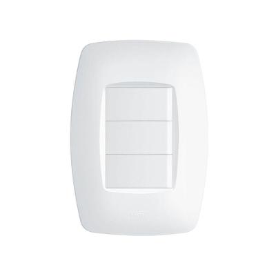 Interruptor Simples Triplo Fame Elegance Com Placa 4x2 Branco