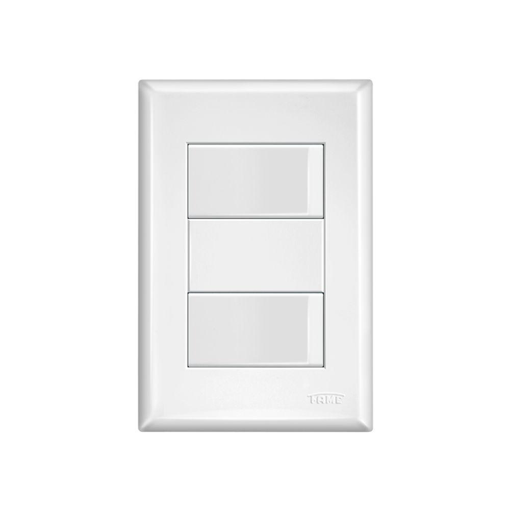 Interruptor Simples Duplo Fame Evidence Com Placa 4x2 Branco - 1