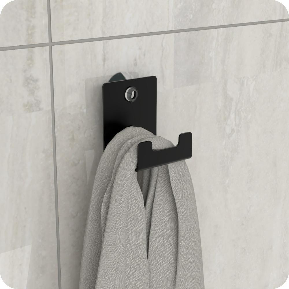 Kit Acessórios Para Banheiro Com Ventosa 4 Peças Preto Elg - 3