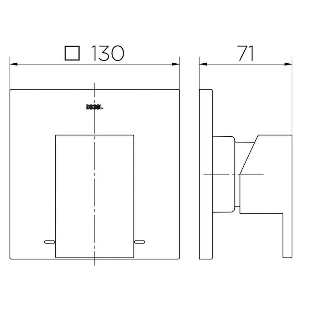 Acabamento Monocomando Para Chuveiro E Ducha Higiênica Docol New Edge 926048 1-2" Grafite Polido - 2