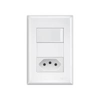 Interruptor Simples E Tomada 2p+t 20a Fame Evidence Com Placa 4x2 Branco - 1