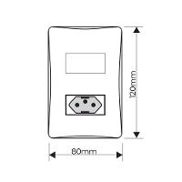 Interruptor Simples E Tomada 2p+t 20a Fame Evidence Com Placa 4x2 Branco - 2