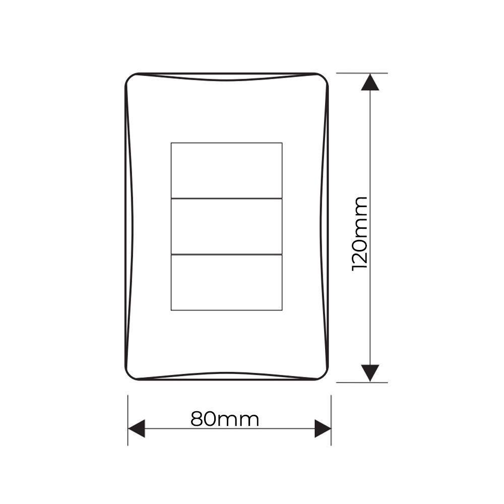 Interruptor Simples Triplo Fame Evidence Com Placa 4x2 Branca - 2