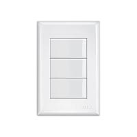 Interruptor Simples Triplo Fame Evidence Com Placa 4x2 Branca - 1