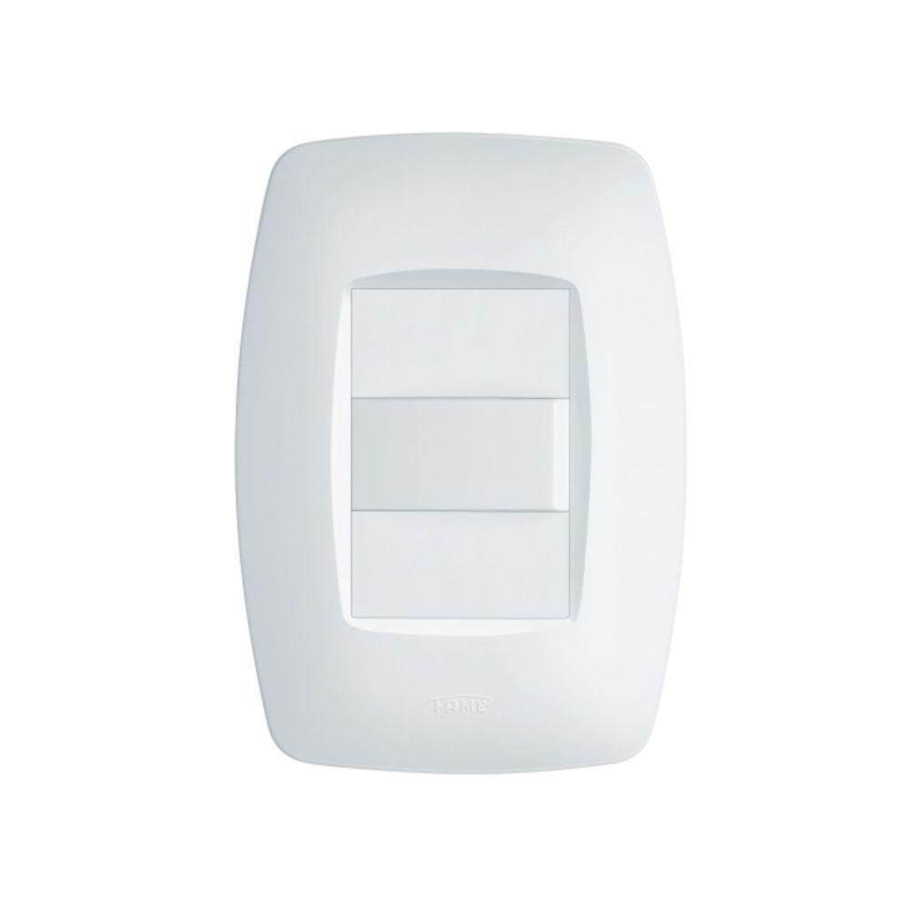 Interruptor Simples Fame Elegance Com Placa 4x2 Branco - 1