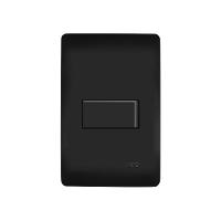 Interruptor Simples Fame Habitat Black Com Placa 4x2 Preto - 1