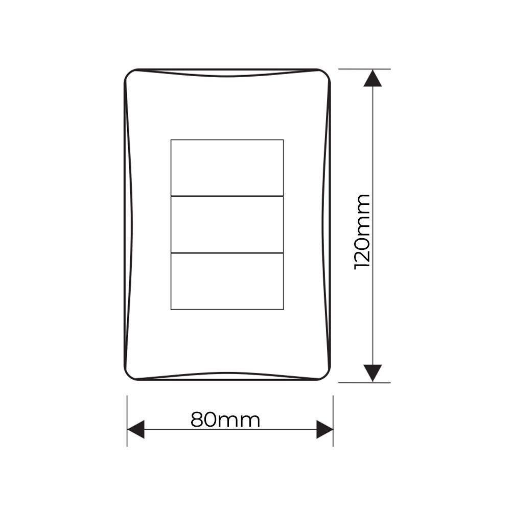 Interruptor Simples Triplo Fame Habitat Black Com Placa 4x2 Preto - 2