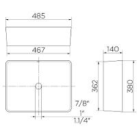Cuba De Apoio Docol 48x38 1668126 Retangular Branca Esmaltada - 2