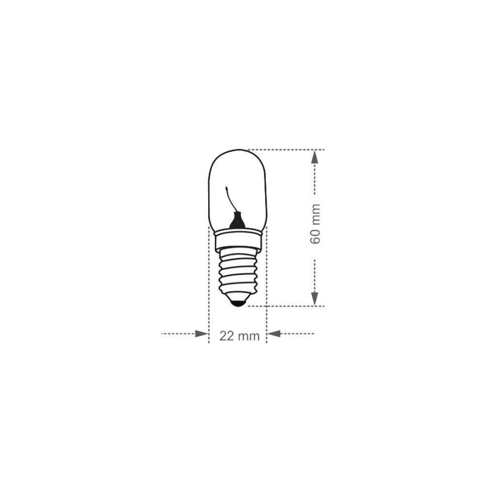 Lâmpada Incandescente Taschibra T22 Para Microondas 15w E14 2700k Luz Amarela 220v - 2