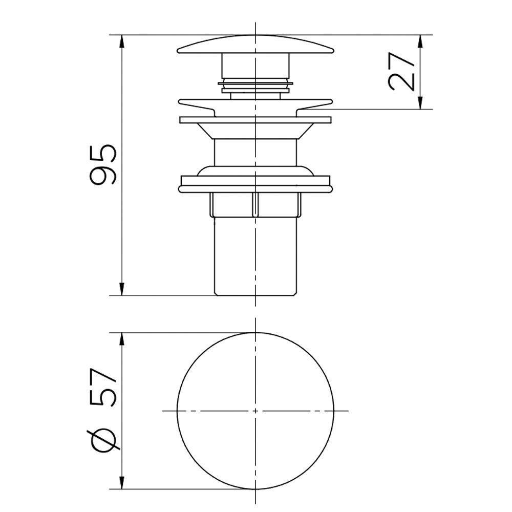 Válvula Para Lavatório Docol Click Clack 9224ce ônix - 2