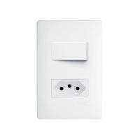 Interruptor Simples E Tomada 2p+t 20a Fame Habitat Com Placa 4x2 Branco - 1
