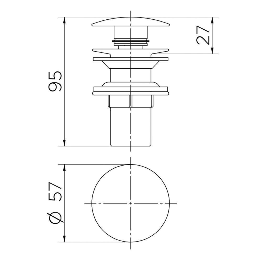 Válvula Para Lavatório Docol Click Clack 922448 Grafite Polido - 2