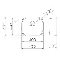 Cuba Docol Riva 40x34 017002cj Inox Brilho - 2