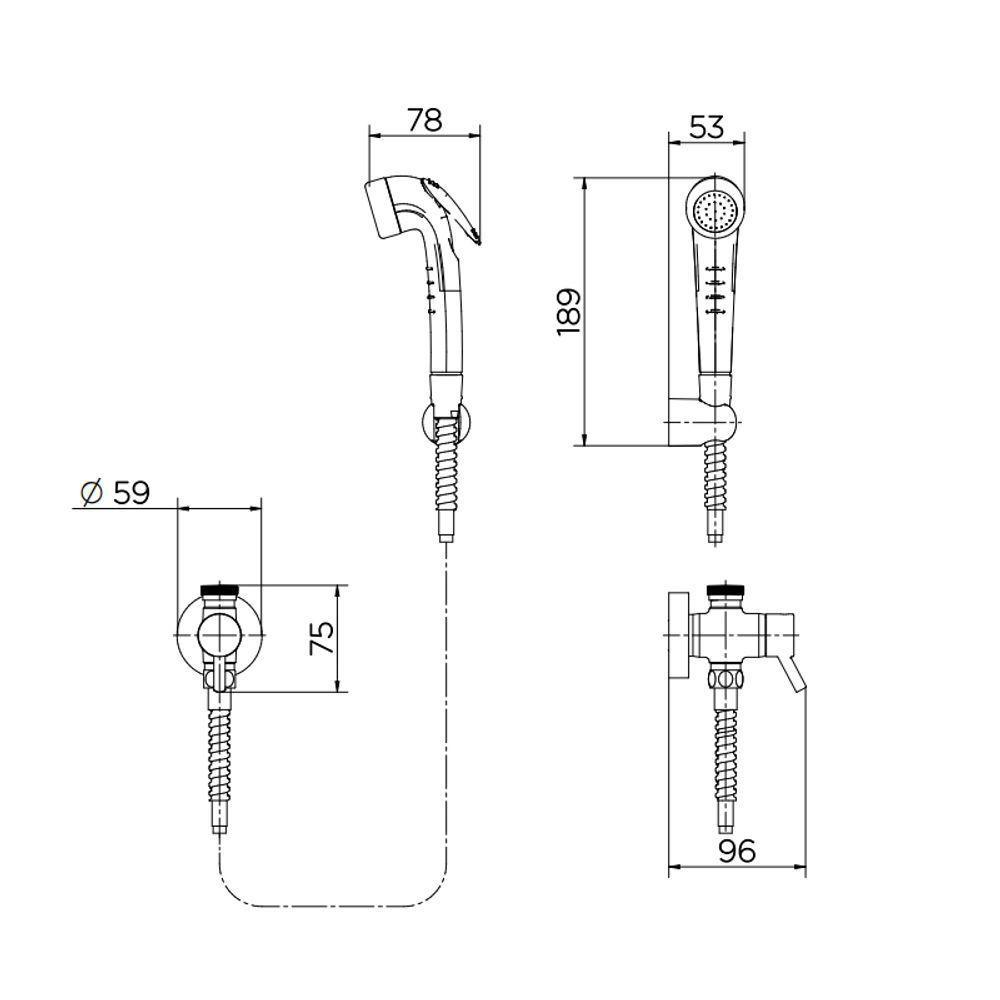 Ducha Higiênica Docol Nova Lóggica 1137906 Com Registro E Derivação Cromada - 3