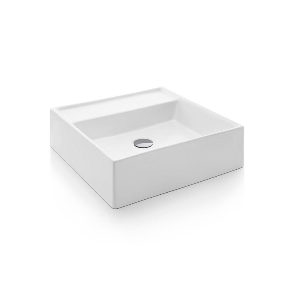 Cuba De Apoio Docol 41x41 970026 Quadrada Com Mesa Branca Esmaltada - 1