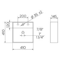 Cuba De Apoio Docol 41x41 970026 Quadrada Com Mesa Branca Esmaltada - 2