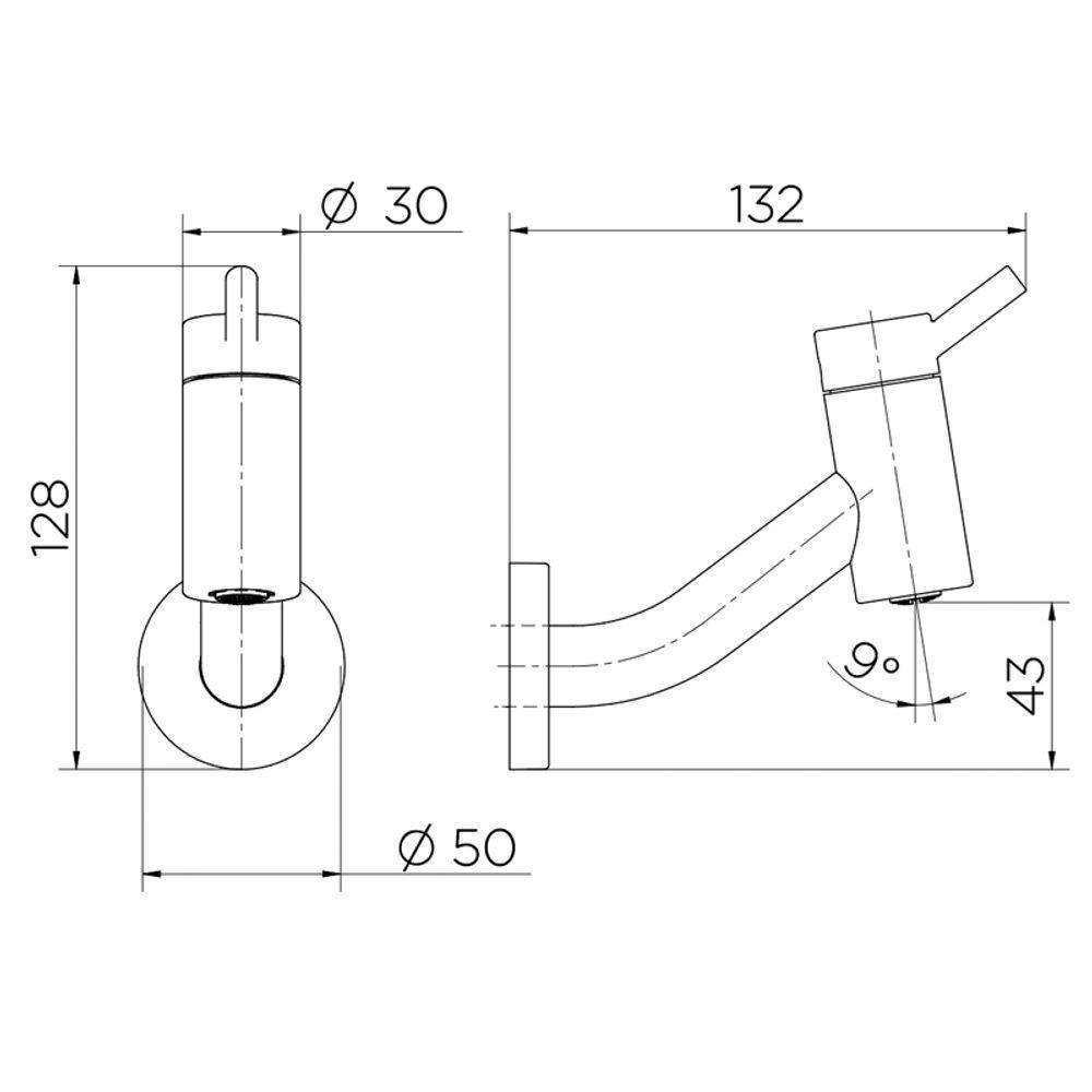 Torneira Docol Nova Lóggica 1136906 De Parede Cromada - 2