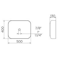 Cuba De Apoio Docol Arte 50x40 971126 Retangular Branca Esmaltada - 3