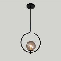 Pendente Lustre On Loop Preto Com Globo De Vidro Petro/vidro Fume - 5