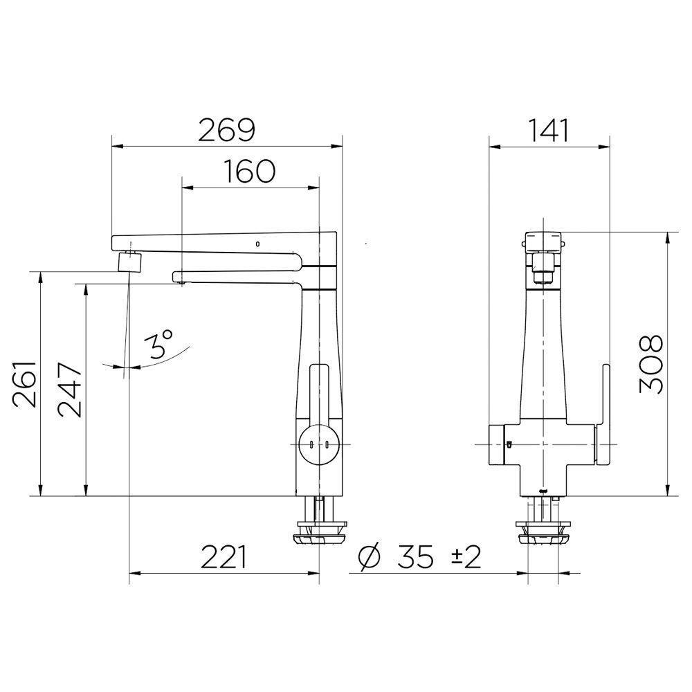 Torneira Misturador Monocomando Nova Docol Vitalis 1579606 Com Filtro De Bancada Cromada - 5