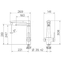Torneira Misturador Monocomando Nova Docol Vitalis 1579606 Com Filtro De Bancada Cromada - 5