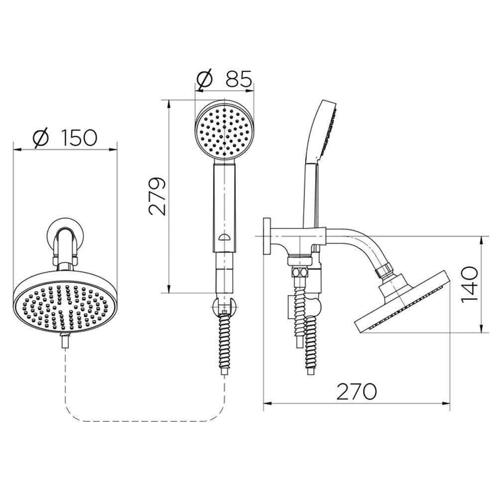 Chuveiro Docol Eden 985606 De Parede Com Desviador Cromado - 2