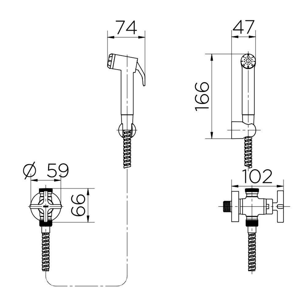 Ducha Higiênica Docol Nova Invicta 1523706 Com Registro E Derivação Branca - 4